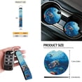 thumbnail image 5 of Jeiento Sea Turtle Car Seat Cover Set with Auto Steering Wheel Cover Seat Belt Strap Pads Blue Ocean Cup Holder Trash Bag Air Vent Storage Bag Keychain 12 PCS Interior Auto Accessory Decoration, 5 of 7