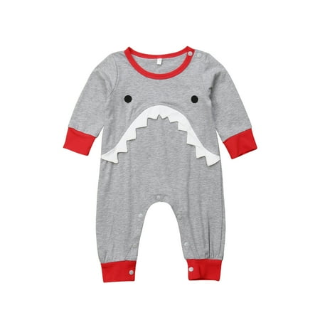 

Baby Boy Girl Shark Cotton Romper Bodysuit Jumpsuit Clothes Kid Outfit Set
