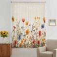 thumbnail image 3 of Yellow Red Blue Spring Floral Sheer Curtains 84 Inches Long, Watercolor Botanical Summer Flowers Light Filering Curtains, Breathable Simi Curtain Privacy Drapes for Living Room Window Treatment, 3 of 9