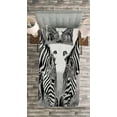 thumbnail image 3 of Ambesonne Zebra Quilted Bedspread Set 2 Pcs, Wildlife Burchell, Twin Size, White and Black, 3 of 3