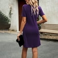 thumbnail image 5 of IROINNID Discount Dress for Women 2023 Casual Cocktail Wedding Guest Dress Short-Sleeved Round-Neck Dress Fit&Flare Dress,Purple, 5 of 5