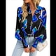 thumbnail image 3 of Blusa con Estampado Floral para Mujer, Larga, Botones, Informal, Elegante, Color Negro, Talla L, 3 of 10