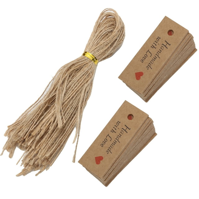 Gift Tags With Letter, Durable 9.8in Twine 100Pcs Gift Tags For Bookmark Tags For Clothing Tags For Gift Tags For Price Tags