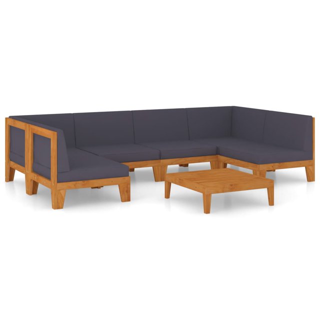 vidaXL 7 Piece Garden Lounge Set with Cushions Solid Acacia Wood