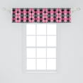 thumbnail image 2 of Ambesonne Pink Grey Window Valance, Diamonds and Lozenges, 54" X 12", Pale Pink Black Grey, 2 of 3