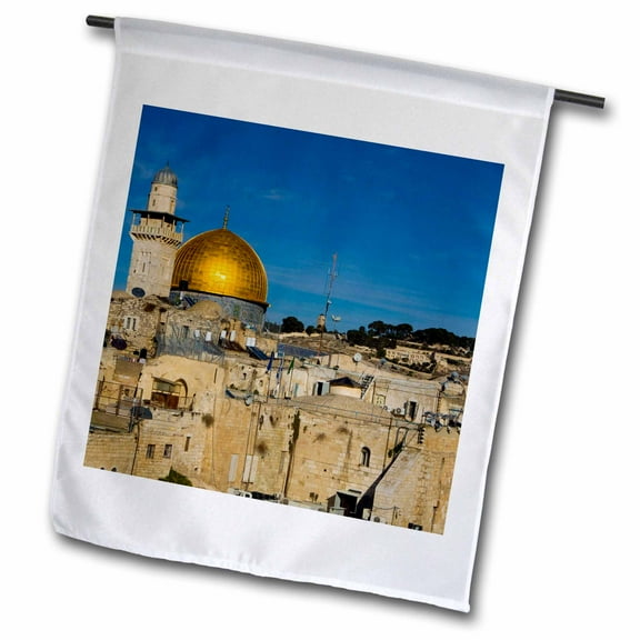 3dRose, Dome of the Rock, Jerusalem, Israel-AS14 APA0130 - Aldo Pavan, 12 x 18 inch Garden Flag