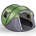 thumbnail image 5 of 4 Person Pop Up Tent for Camping, Waterproof Instant Family Tent with Front Awning, Automatic Tent Throw Pop Up Instant Flip Pop Tent for Camping, Green, 5 of 12