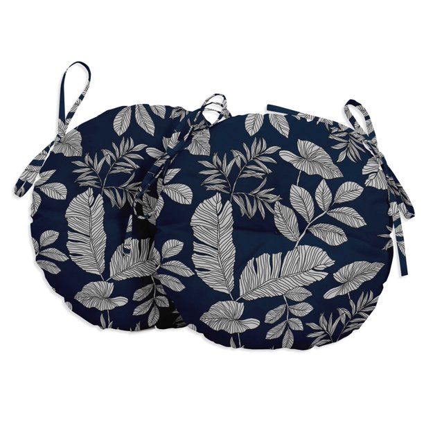 Vargottam Indoor/Outdoor Round Bistro Chair Cushions Block Print 15