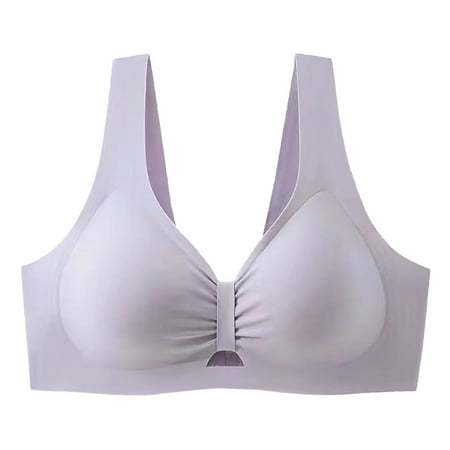 HCURIBAD Wireless Bras Clearance! Wireless Bras for Women Bras No Underwire Smoothing Seamless Bra Push up Bra Backless Bra Bras for Women Purple XL