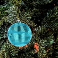 thumbnail image 5 of 4-Piece Striped Plastic Christmas Ornament Set in Red Green Blue and Purple 3.93 Inch Diameter, 5 of 5