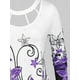 thumbnail image 3 of Camiseta con Estampado de Flores en Talla Extra Rosegal  Mangas largas de talla grande, 3 of 5