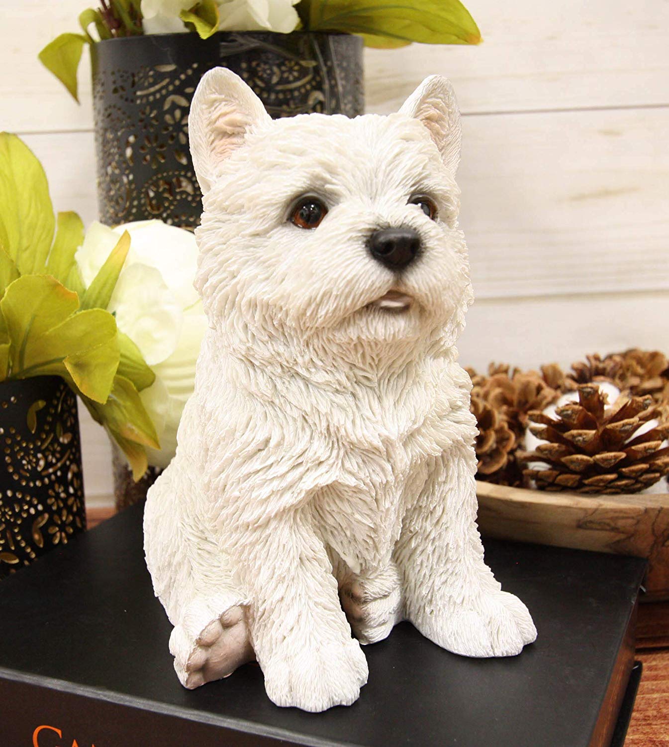 Ebros Sitting West Highland Terrier White Westie Puppy Dog Statue 6.75