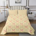 thumbnail image 1 of Erosebridal Girly Bow Coverlet Set King, Pink Grid Check Bedding Set, Yellow Princcess Room Decor 3-Piece, 1 of 5