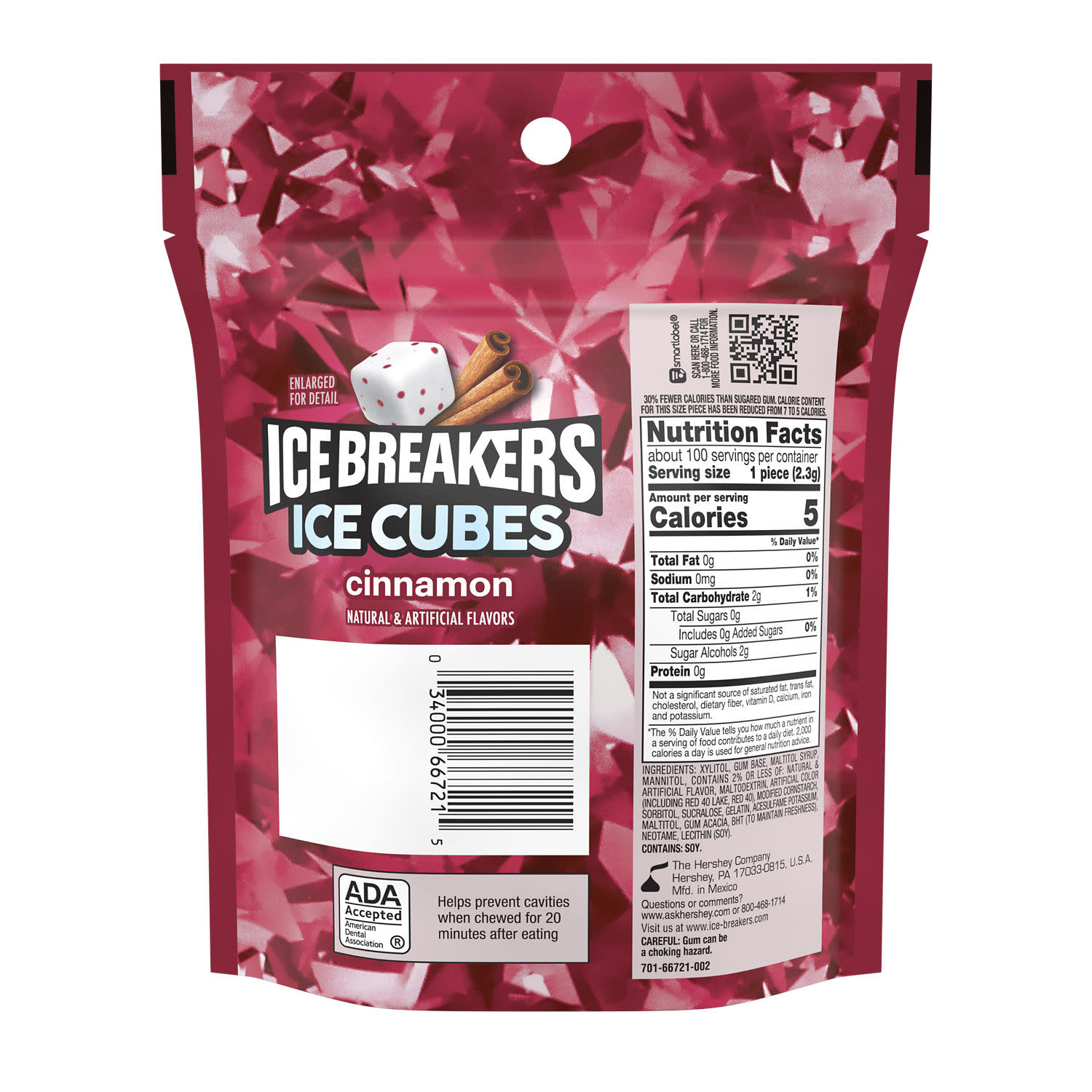 Ice Breakers Ice Cubes Cinnamon Gum, 100 Pieces photo 3
