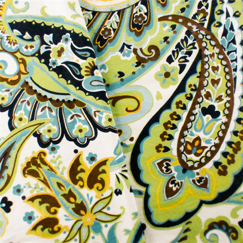 Green/Teal Designer Paisley Print Home Decorating Fabric, Fabric By the