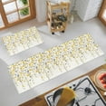 thumbnail image 6 of Farmhouse Kitchen Rugs and Mats Set of 2, Yellow Grey Flowers Vine Non-Slip Floor Doormat Comfort Area Runner Rug and Mat, Summer Floral Plant Indoor Entrance Carpet Home Decor, 6 of 6