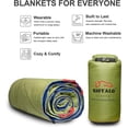 thumbnail image 4 of Rioyalo Puffy Outdoor Camping Blanket | Wearable as Poncho, Windproof, Waterproof Travel Blanket | Lightweight, Portable | Concerts, Picnics, Backpacking, Hiking, Beach, Stadium | XL 55.1 x &8.7 in, 4 of 6