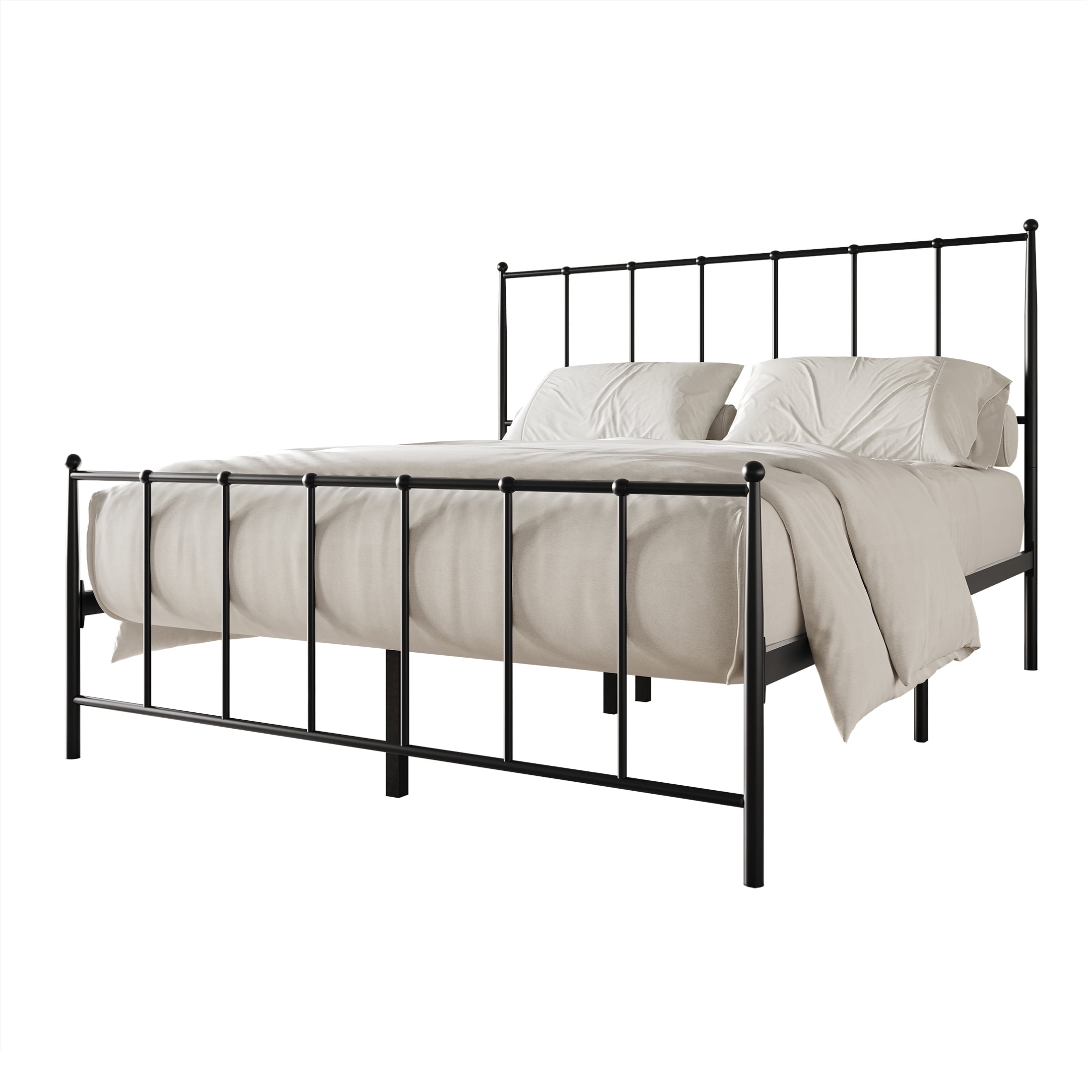 Castle Place Metal Full Size Platform Bed, Black, Classic