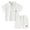 White, variant on KKBOTIVE Boys 5t Clothes Sets Dinosaur Train Lapel Short Sleeve Tops and Shorts Set 2 Piece Summer Outfit Kids, Green Size: 5-6 Years