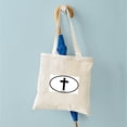 thumbnail image 4 of CafePress - Cross Oval Tote Bag - Unisex Canvas Tote Bag, Beige, 1-Piece, 4 of 6