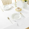thumbnail image 2 of Faux Linen Rectangle Tablecloth, Waterproof Wrinkle Resistant Textured Table Cloth, Soft Fabric Table Cover for Dining, Party, Wedding, Indoor Outdoor (60 x 84 Inch Rectangular, White), 2 of 5