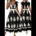 thumbnail image 2 of Vestidos de Verano para Mujer 2025, Vestidos Casuales con Mangas con Volantes, Vestidos de Playa Bohemios, Vestidos Negros L, 2 of 6