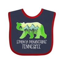 Inktastic Smoky Mountains, Tennessee Mountains and Bear Shape Boys or Girls Baby Bib
