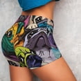 thumbnail image 4 of Fotbe Colorful Pug Seamless Shorts, Womens Workout Shorts High Waist Stretch Booty Short for Gym/Yoga/Running/Biking-Medium, 4 of 9