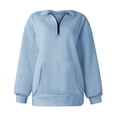 thumbnail image 5 of Women'S Clothing Women's Solid Sweatshirt Women's Half Zip Pocketed Long Sleeve Pullover Hoodie For Sports & Leisure, 5 of 6