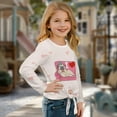thumbnail image 3 of DISNIMO Girls Tunic Tops Pug Heart Print Casual Basic Loose Pullover Long Sleeve Blouse Top Tie Front Outfits Fall Winter Tee Shirts, 3 of 8