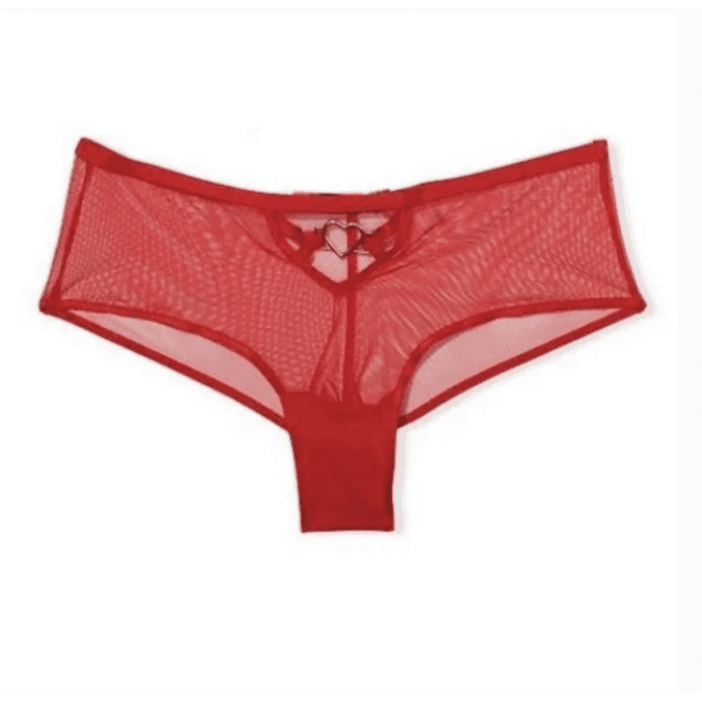 Victoria secret ouvert Panty floral heart cut out cheeky Lace Mesh underwear  