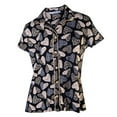 thumbnail image 1 of Amanda Blu Medium Leopard Hearts Notched Collar Pajama Top, 1 of 1