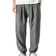 thumbnail image 2 of Pantalones largos casuales para hombre, cintura elástica, cordón ajustable, bolsillos cómodos, pantalones para hombre, 2 of 7