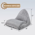 thumbnail image 2 of Bean Bag Chair Sofa Memory Foam Pre-Filled Bean Bag Chairs Stuffed Beanbag Sofa Lazy Bean Bag Sofa for Adults, Bean Bag Couch for Gaming, Reading & Relaxing(Faux Fur, Light Grey), 2 of 7