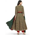thumbnail image 2 of Rajnandini Women's Pure Cambric Cotton Embroidered Kurta Set With Dupatta (JOPLVL213-4XL_Green & Red_4XL), 2 of 5
