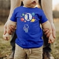 thumbnail image 3 of Olive Loves Apple 1st Birthday Rocket Astronaut Themed T-Shirts with Moon Balloon and Planets for Boys and Girls Vintage Royal Shirt 18 Months, 3 of 6