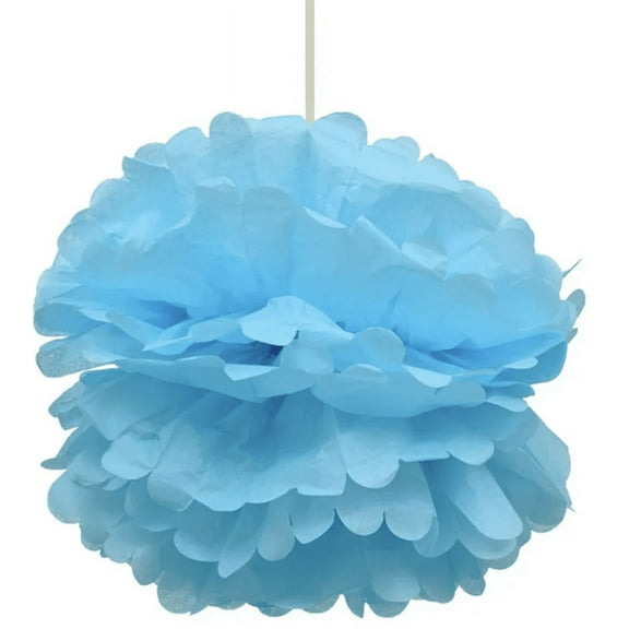 Hanging Tissue Pom-Poms, Blue, 12 Inch Diamiter, 2-ct.