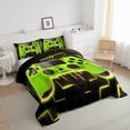 thumbnail image 3 of Yellow Gaming Kids Queen Comforter Set - Gamer Comforter Boys Queen Size Bedding Set, Neon Lights Abstract Geometry Design Gamer Room Decor, 3 of 5