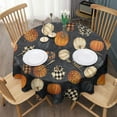 thumbnail image 3 of Autumn Pumpkins Farm Harvest Round Table Cloth,Wrinkle Resistant Table Cover with Polyester,Waterproof Reusable Round Table Cloths for Weeding Birthday Tea Party Decorations (Round,60x60inch), 3 of 6