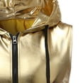 thumbnail image 3 of SWSMCLT Men's Metallic Vest Hood Fitted Vest Hooded Soft Mardi Gras Dance Sleeveless Holographic Fall Slimming Tank Top Golden Medium, 3 of 4
