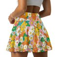 thumbnail image 4 of HELLHERO Lightweight Tennis Skorts, Colorful Floral Print Built-in Shorts 2 Side Pockets Pleated Skort for Golf Pickleball Yoga, 4 of 9