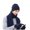 Navy, variant on beishanbush Bomber Hats Men's Winter Knitted Windproof Hat Scarf Gloves Three-piece Winter Knitted Hat Men's Warm Hat Navy