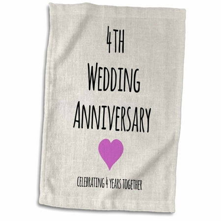 3dRose 4th  Wedding  Anniversary  gift  Linen celebrating 4 