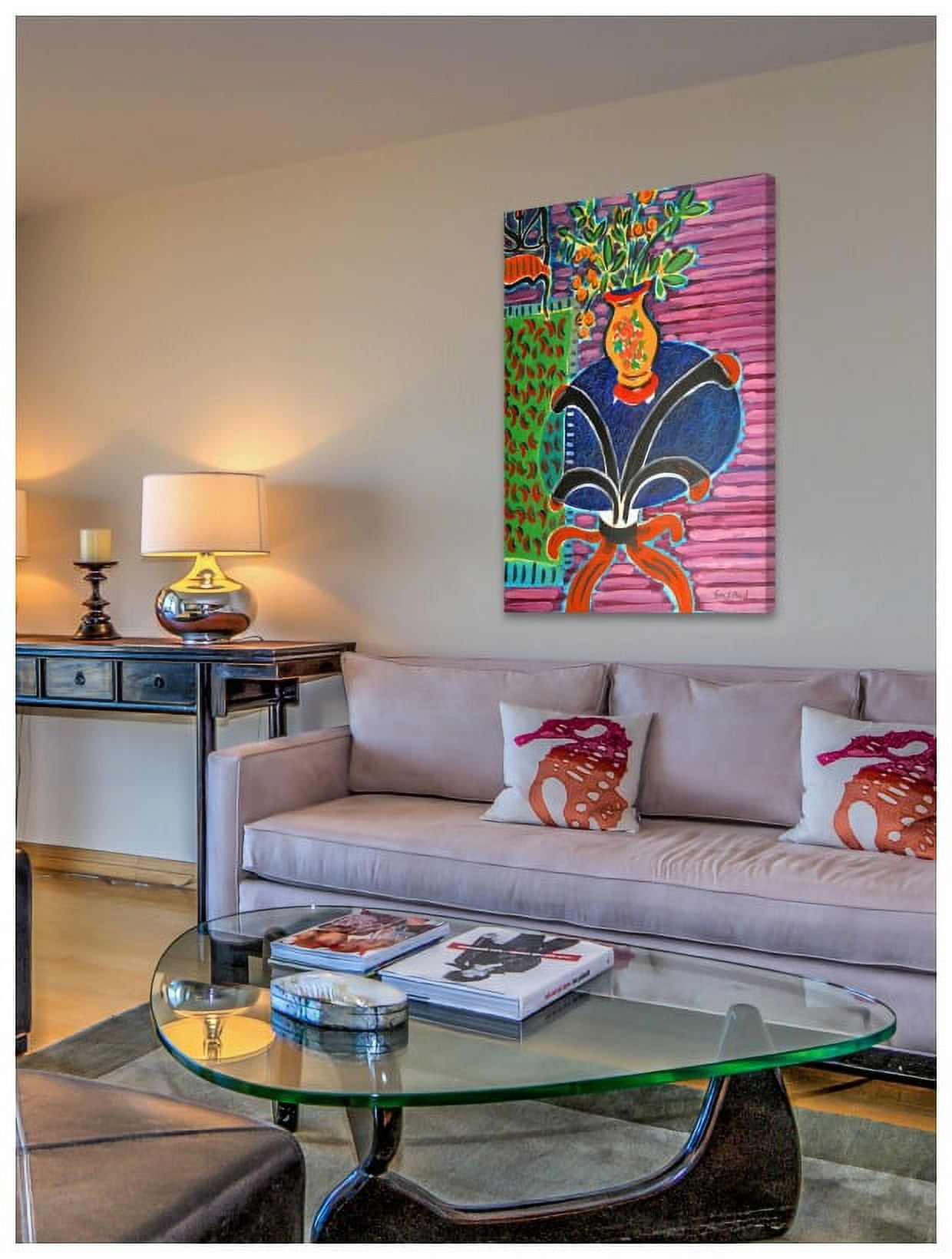 Marmont Hill "Bouquet on Glass Table" by Wayne Ensrud Painting Print on Canvas