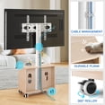 thumbnail image 4 of RTVR Universal Rolling TV Stand with Wheels for 23-65 inch Screen, Swivel Adjustable TV Stand Mount with Storage Shelves, 4 of 9