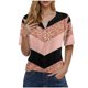 thumbnail image 5 of Blusas de Manga Corta para las Mujeres Impresas Cuello Redondo Casual Top, Blusa de Algodón de Imitación para el Hogar Y Diario, 5 of 7