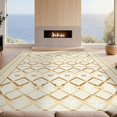 thumbnail image 2 of Design&I 6'x9' Ultra Soft Area Rug, Beige Neutral Geometric Interlocking Lattice Contemporary Tan None Fluffy Washable Non Shedding for Guest Room Bedroom Living Room, 2 of 7