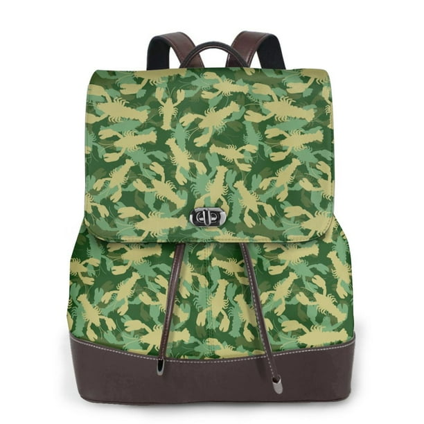 Fotbe Crayfish Army Mochila Bolso con Estampado para Mujer, Mochila Antirrobo de Nylon Impermeable, Bolsa Ligera de Hombro