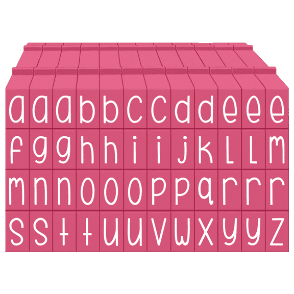 PEGZ 2.0 Curvy Girl Font Attachable Stamps 48 Lowercase, 2 Blanks, 50 piece Medium Size