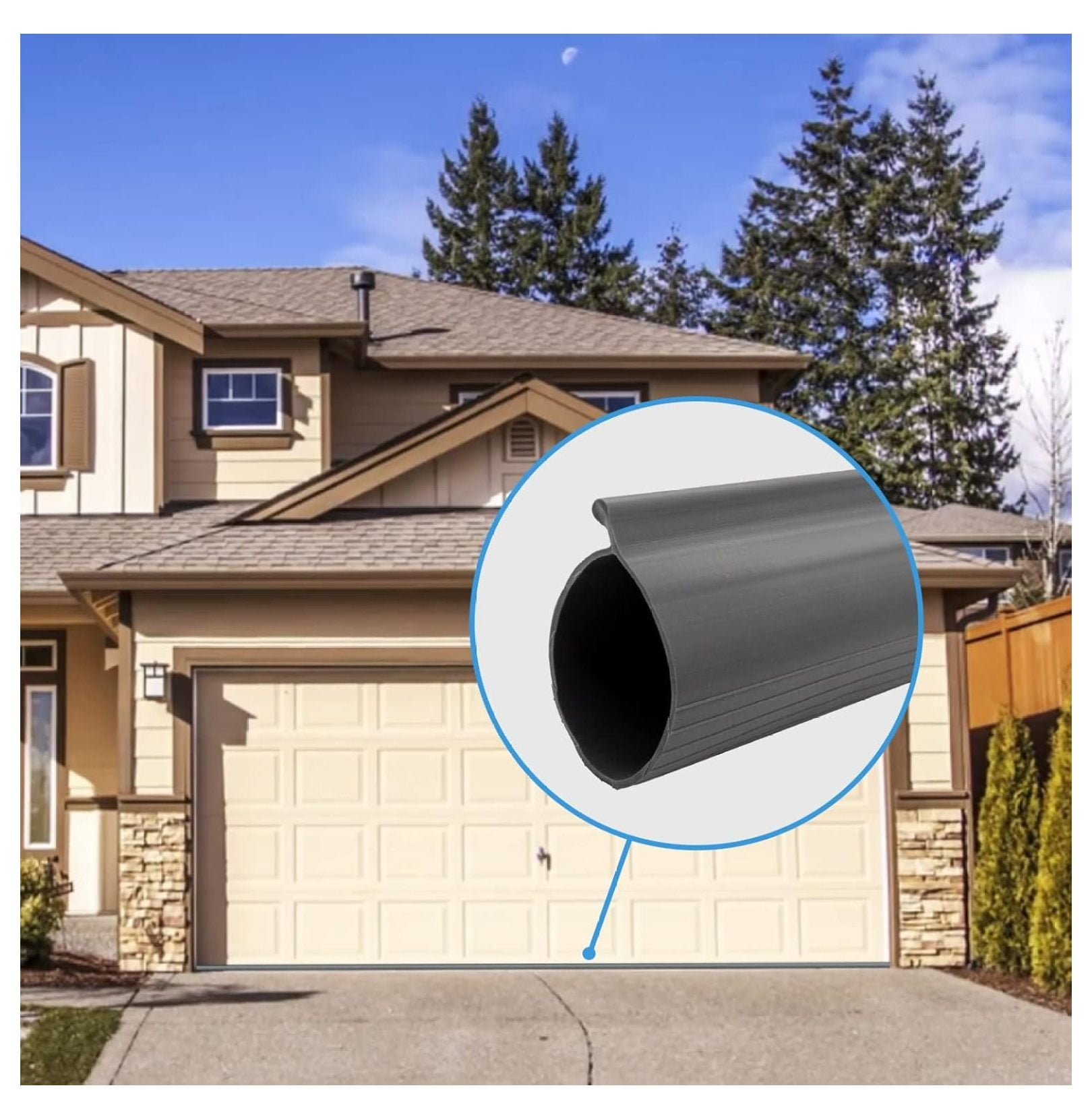 P-Bulb Bottom Weather Seal - Fits Overhead Door Models (16'4"), Gray